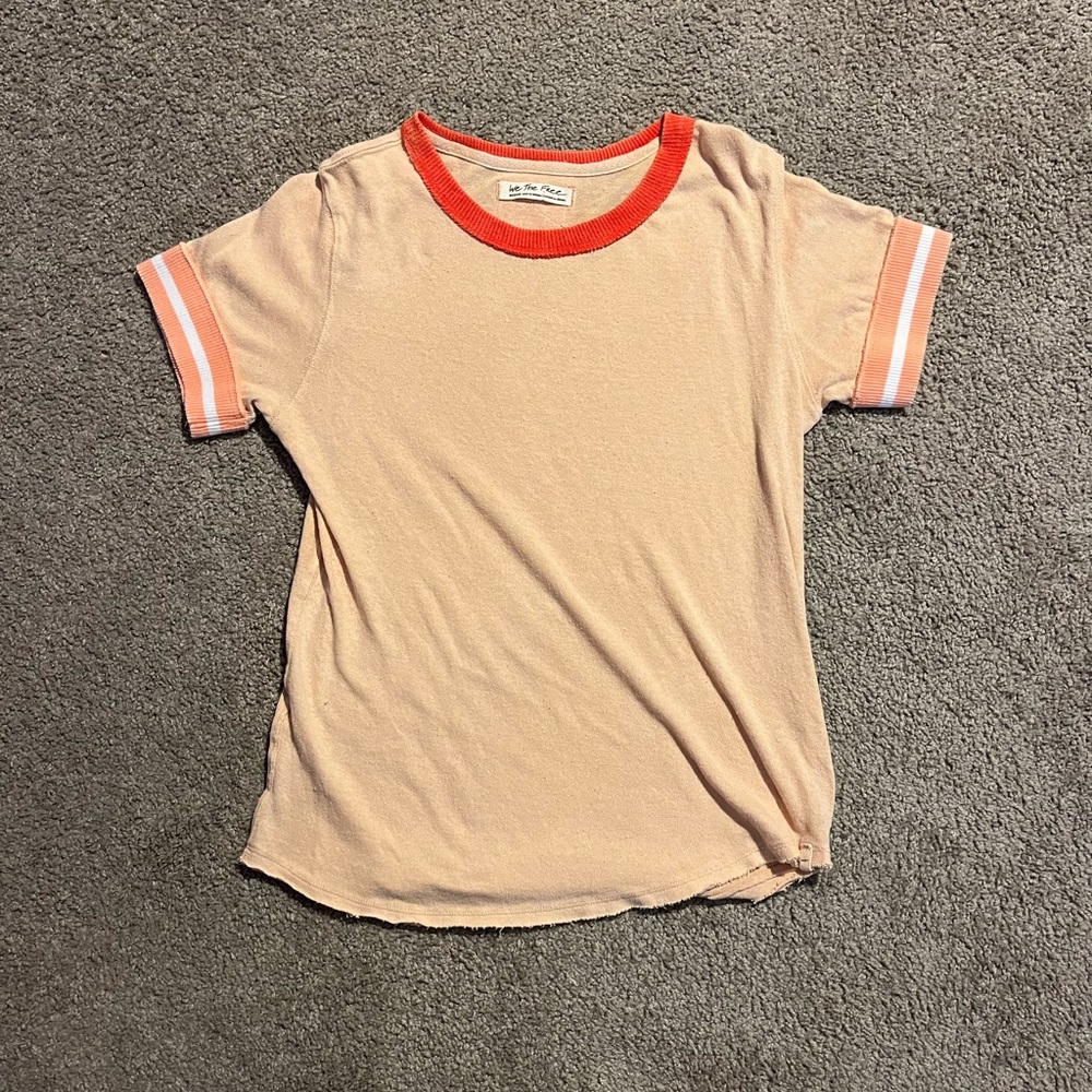 Free People coral t-shirt